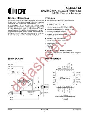 ICS8430AYI-61LFT datasheet  